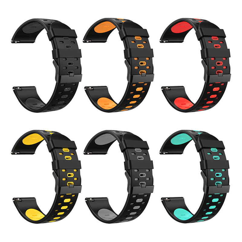 22mm 3 Rows Holes Bi-color Silicone Soft Watch Band for Samsung Galaxy Watch3 45mm Galaxy Watch 46mm Gear S3 Frontier Gear S3 Classic 22mm 3 Rows Holes Bi-color Silicone Soft Watch Band for Samsung Galaxy Watch3 45mm Galaxy Watch 46mm Gear S3 Frontier Gear S3 Classic